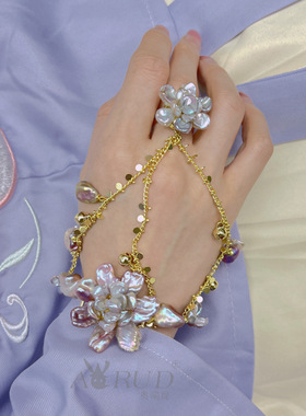 奥瑞缇女紫霞手链原创手作花花