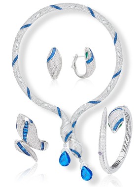 项链女款蛇形套装S925银镀金