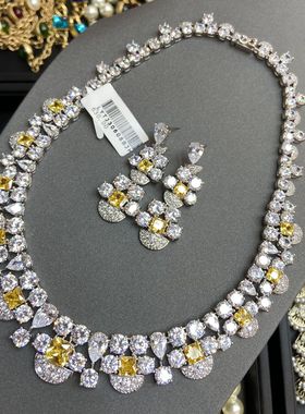 项链高级感轻奢小众黄钻S925银