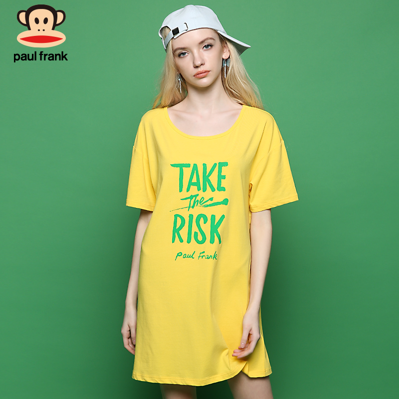 大嘴猴夏纯棉短袖夏季孕妇新款睡裙 paulfrank内衣睡裙