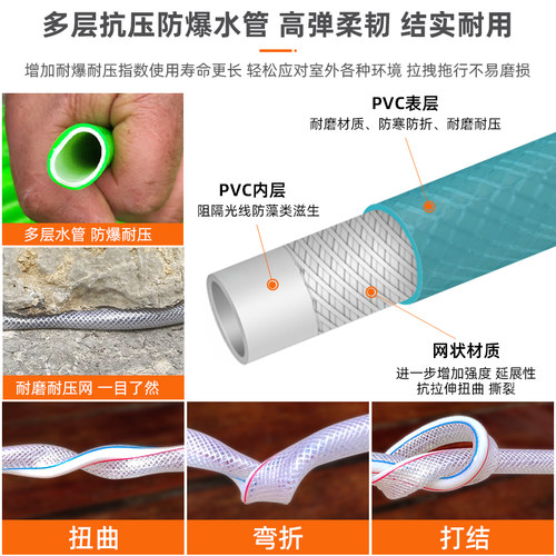 水管软管自来水管子4分洗车花园浇花家用pvc高压防爆防冻橡胶塑料 - 图2