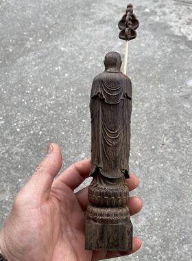 【地藏王】越南沉香木地藏王唐三藏佛像整木雕刻佛主站莲地藏菩萨
