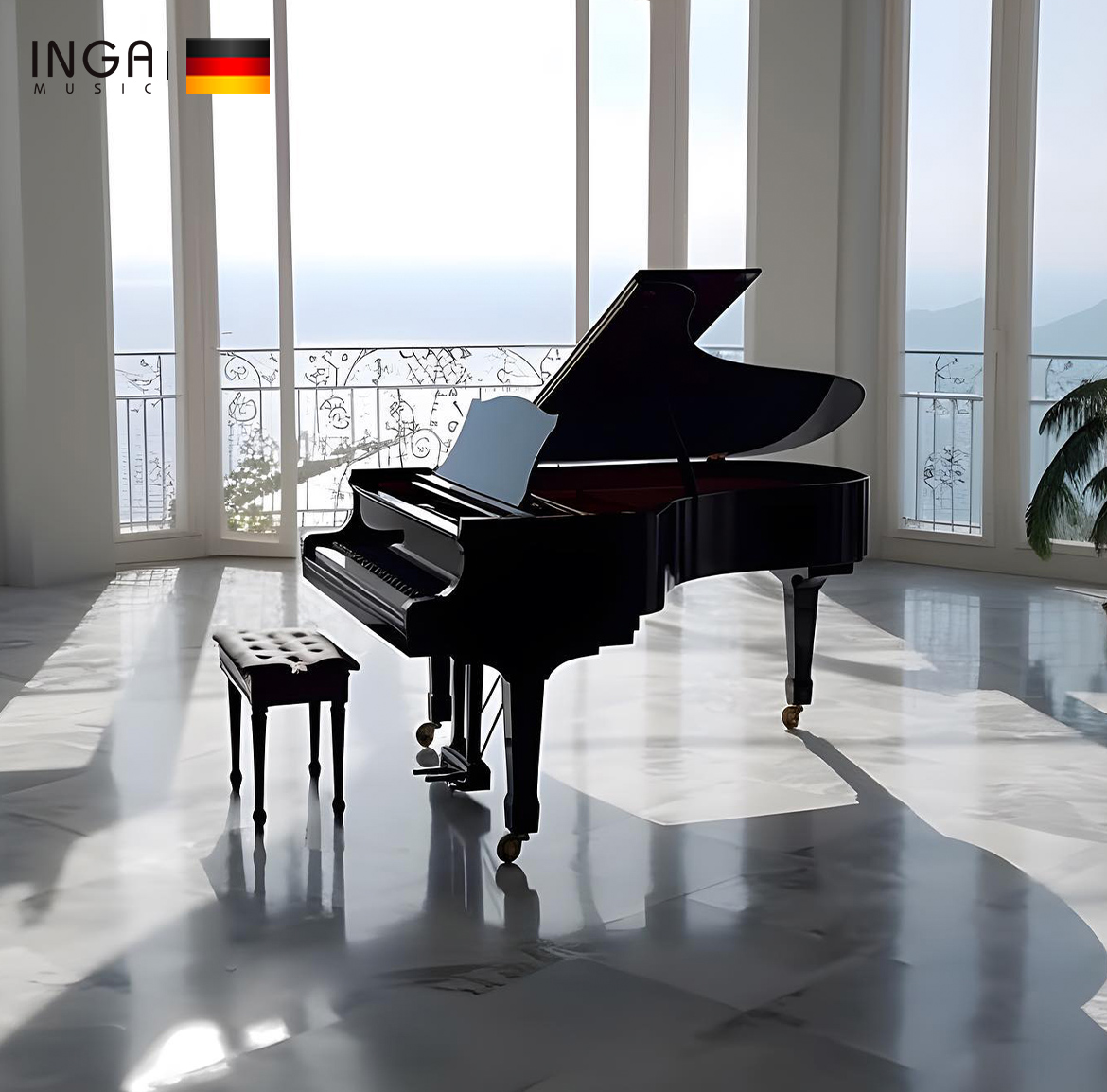 INGA德国全新三角钢琴88键专业考级高端演奏真钢琴家用婚礼派对-图3