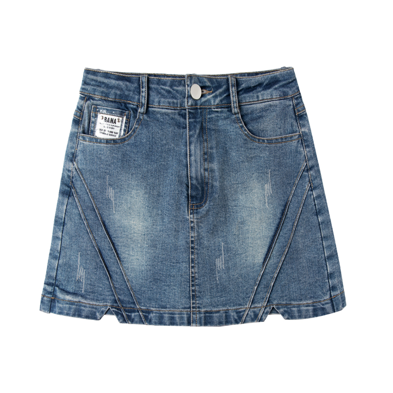 卡貂尼旗舰店牛仔短裙女夏季薄款时尚高腰a字裙裤新款包臀半身裙百搭短裤3