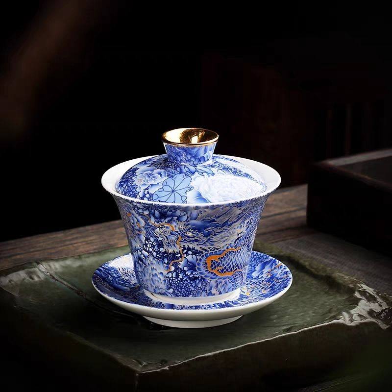 掐丝银可悬停旋转漂移三才盖碗青龙茶杯功夫茶具不烫手大容量茶碗,淘宝优惠券,粉丝福利购,淘宝优惠卷