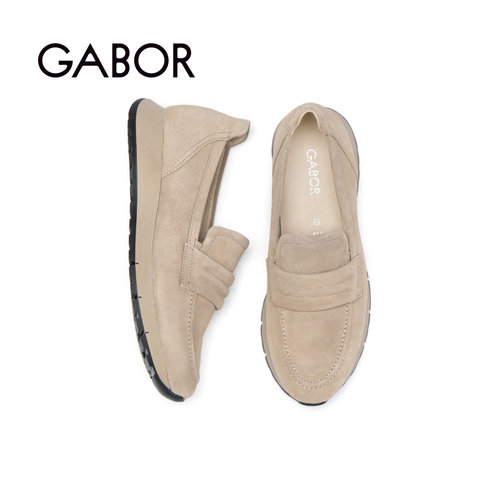 Gabor德国嘉步400601单鞋 26AW秋冬新品 绒面厚底乐福鞋 - 图3