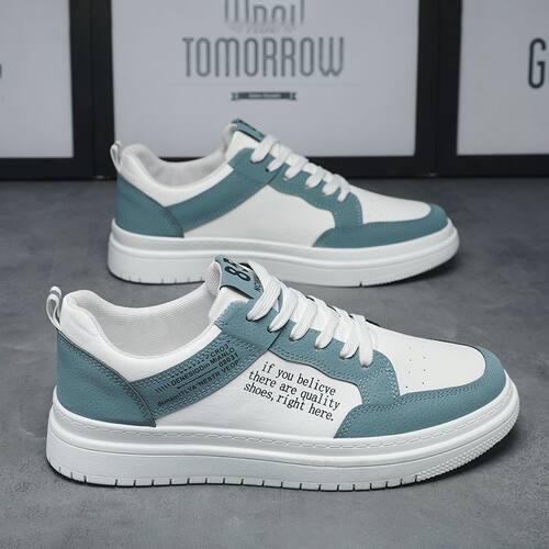 2026新款男鞋春季透气男士休闲鞋百搭厚底低帮学生平底鞋男款板鞋 - 图2