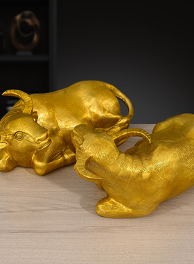 卧牛摆件纯铜工艺装饰品办