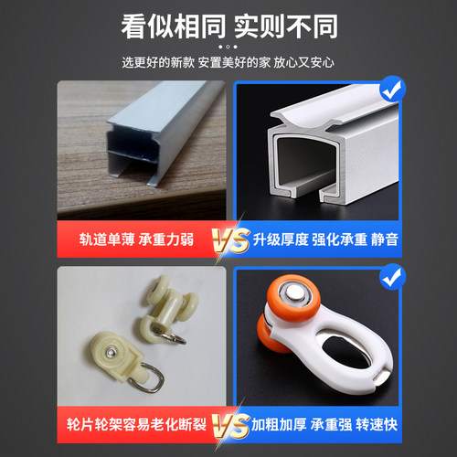 提籁雅帝王款超厚铝合金静音窗帘轨道窗帘滑道单轨双轨窗帘配件 - 图0