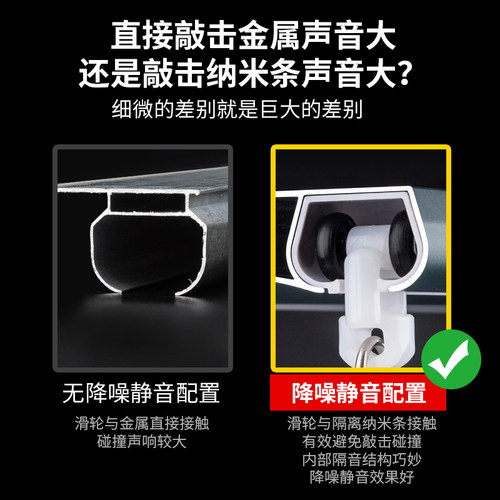 加厚铝合金窗帘轨道双轨静音连体窗帘杆一体轨道窗帘配件窗帘杆 - 图1