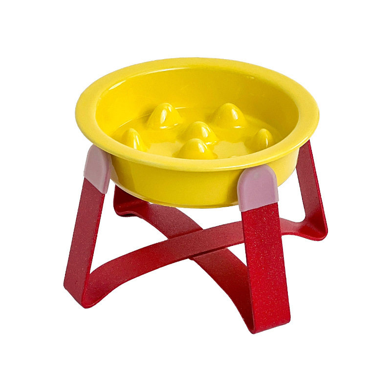 创意奶油风护边慢食碗带矮款铁架防打翻喝水碗防噎缓食碗猫碗狗碗,淘宝优惠券,粉丝福利购,淘宝优惠卷