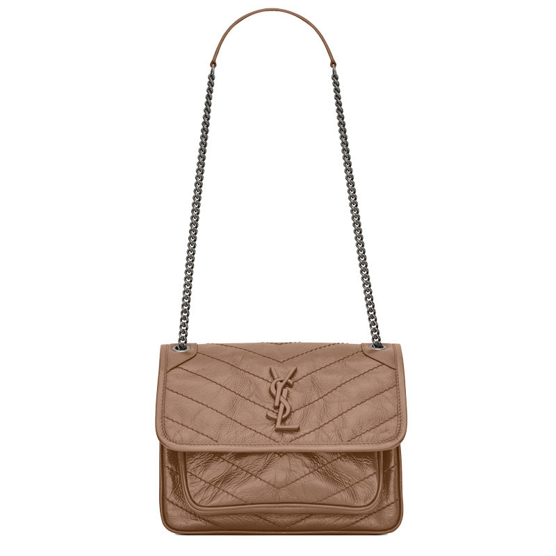 圣罗兰女士迷你复古褶皱niki斜挎包 HUAIXUAN海外女士包袋