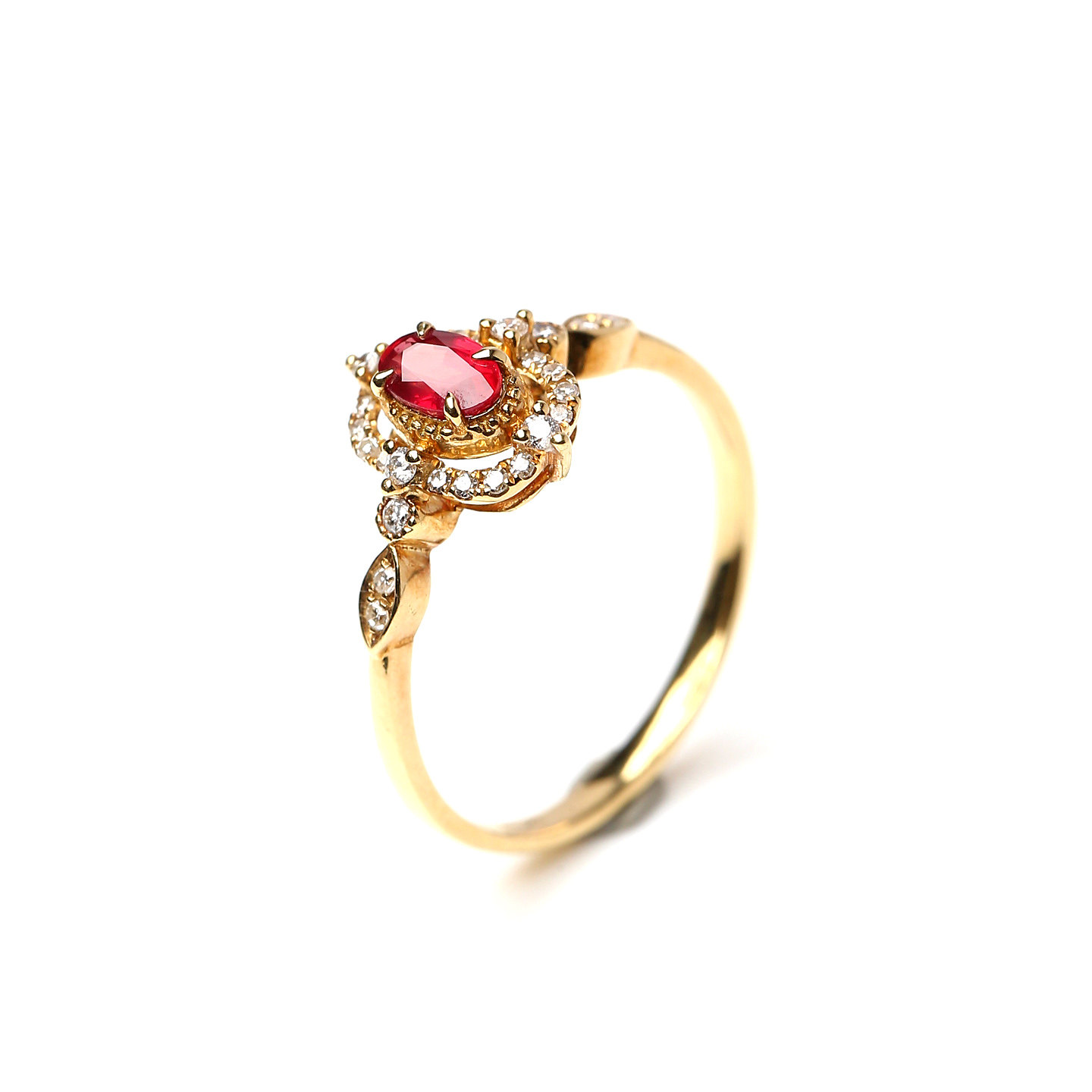 MYPAPA high-end colorful treasure K gold series graduation grade pigeon blood red ruby ring 18K gold with diamonds for women