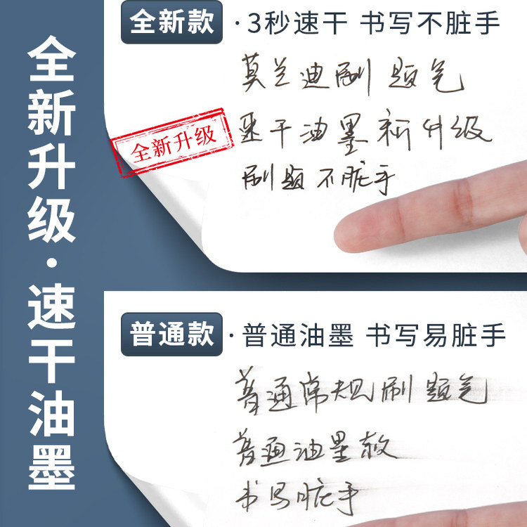 CS尖刷题笔0.5mm中性笔5支装速干黑色学生考试专用笔ST尖速干刷题笔按动笔晴耕雨读