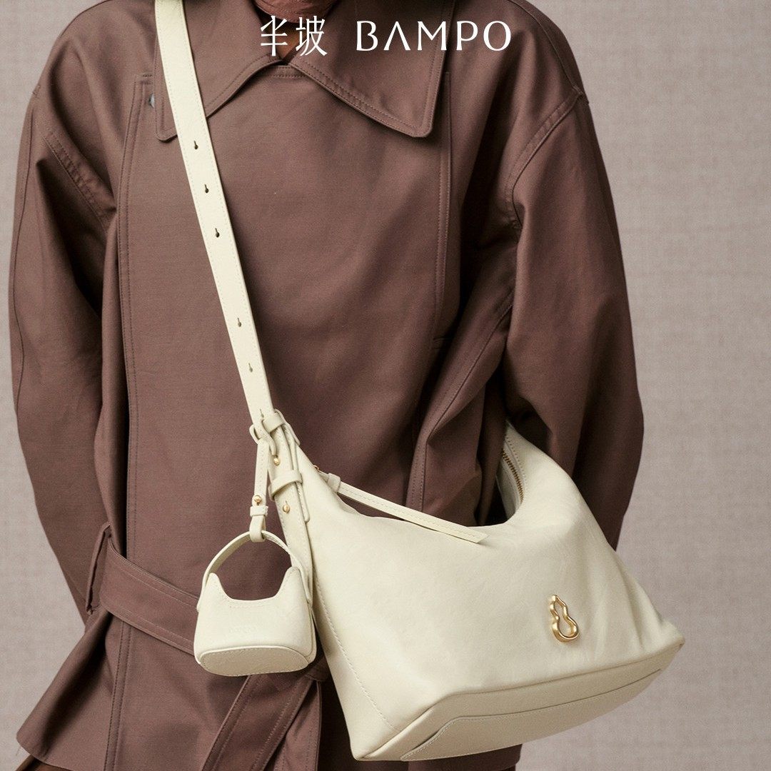 BAM半坡金元包大号头层牛皮hobo单肩包秋冬斜挎时尚百搭腋下包女,淘宝优惠券,粉丝福利购,淘宝优惠卷
