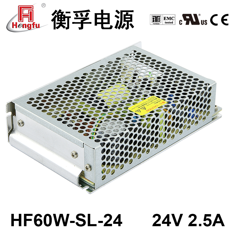 衡孚电源HF60W-SL-24宽电压输入直流DC24V2.5A单路输出开关电源 - 图2