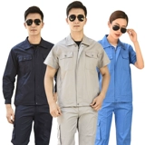 Хлопковый осенний летний комбинезон, тонкая износостойкая хлопковая футболка, короткий рукав