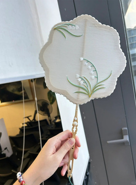 蚕丝扇子材料蚕丝扇骨架diy材料包蚕茧木扇团扇框骨手工制作自制