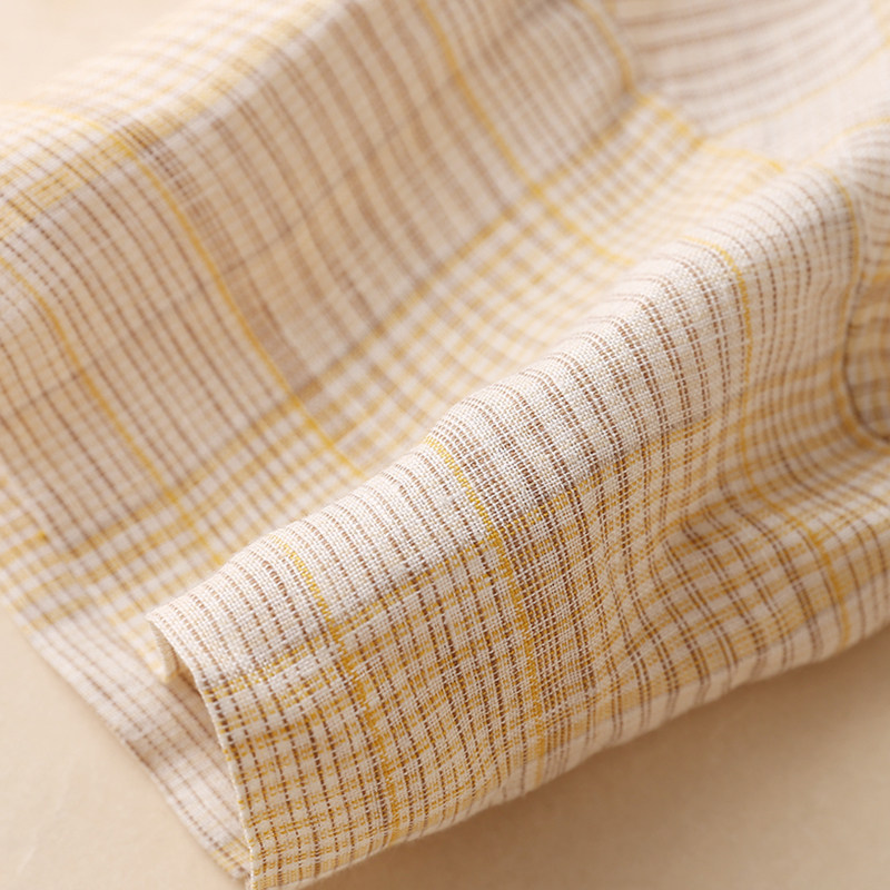 春夏亚麻新款百搭七分袖翻领衬衫 莱琪雅衬衫