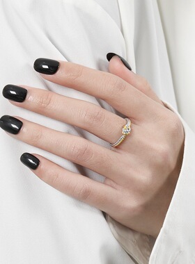 S925纯银两股扭结扣食指环女款