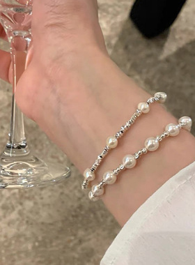 s925碎银子方糖银手链女生纯银女精致高级感手串送闺蜜生日礼物