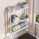 Dish drain rack kitchen multi-functional bowl rack countertop cupboard storage rack household dishes chopstick box storage rack