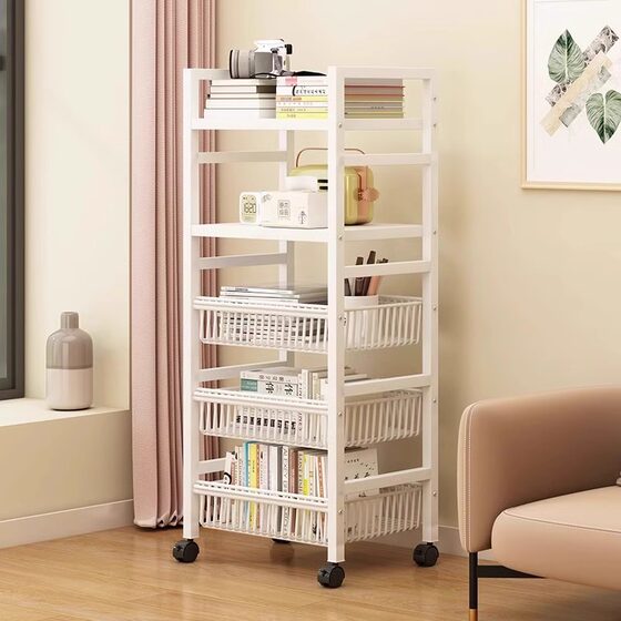 Multi-layer floor-standing multi-functional kitchen storage rack