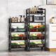 Multi-layer floor-standing multi-functional kitchen storage rack