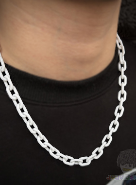 白色轻量亚克力嘻哈百搭粗链项链