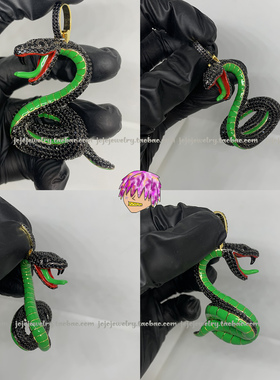 男女18K金分色电镀夜光吊坠