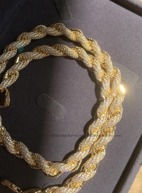 满钻麻花项链欧美嘻哈