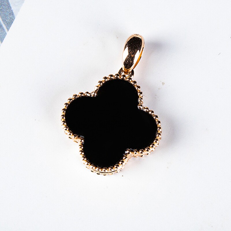 翡翠小吊坠四叶草天然a货女墨翠 翠贵人颈饰