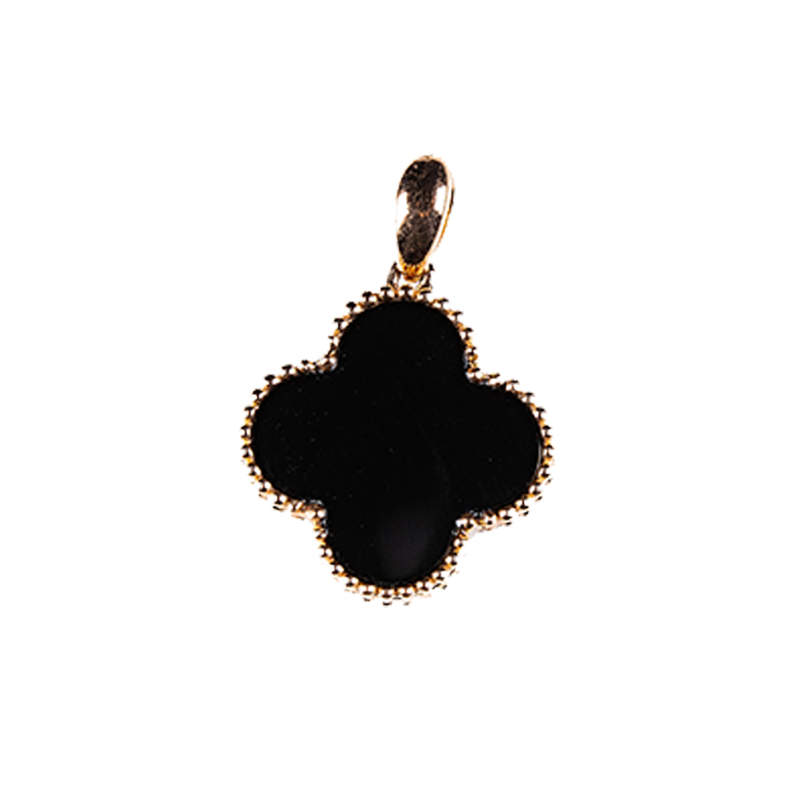 翡翠小吊坠四叶草天然a货女墨翠 翠贵人颈饰