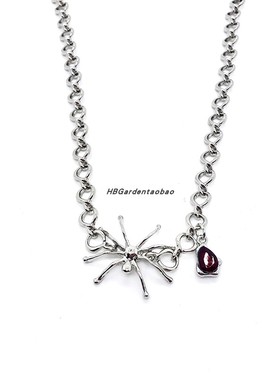 红宝石小鬼同款血滴吊坠国潮项链