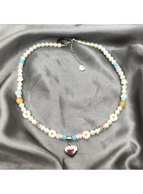 HBGarden原创钛钢心淡水珍珠项链