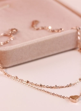 18k玫瑰金韩版简约气质性感项链