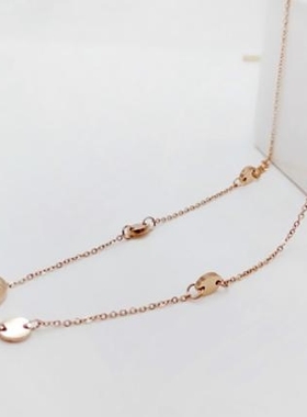 圆环玫瑰金挂饰欧美礼物锁骨链