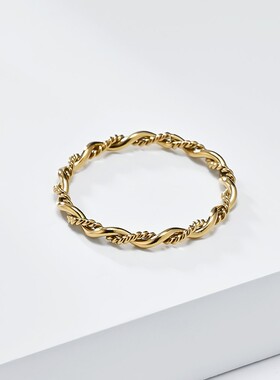 女士小号指环时尚个性麻花编织钛