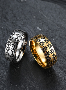 戒指文艺男士手饰钛钢滴油ring指