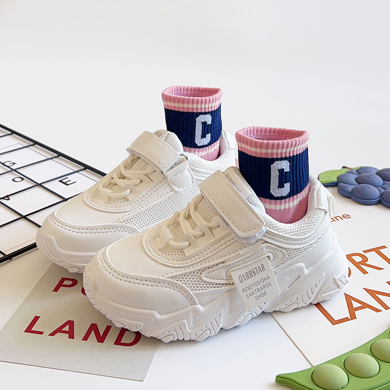 爱嘀嗒儿童袜子春季薄款吸汗透气学院风条纹字母男女中大童短筒袜 - 图2