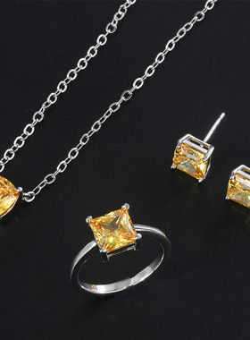 珠宝欧美新款女式黄钻吊坠性感优雅项链个性创意礼物