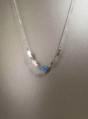 Vintage水滴圣诞树吊坠项链锁骨链小众百搭天使配饰