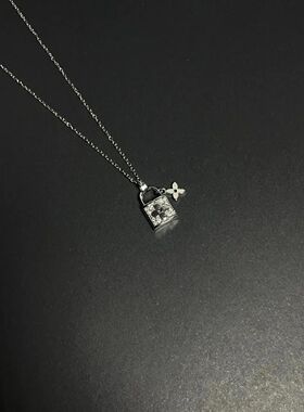 Vintage 古著Lockhead Clover独特设计同心锁锁骨链情侣项链