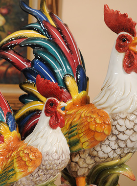 方亚欧式陶瓷彩色乔迁装饰品摆件