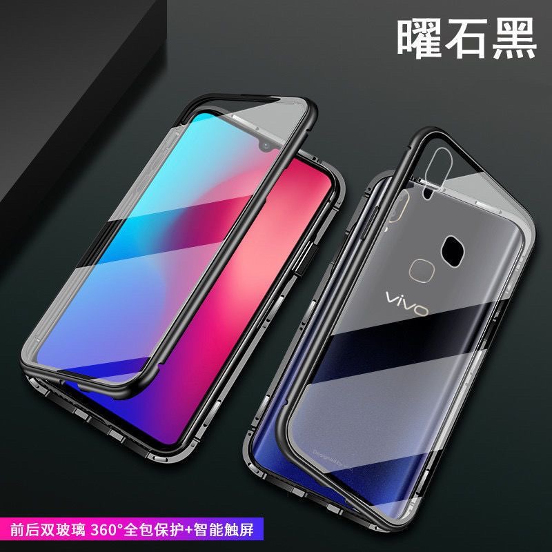 适用vivoz3手机壳前后磁吸双面玻璃保护套V1813A全包防摔z3i透明翻盖超薄金属边框V11i创意男女款高级感外壳 - 图3