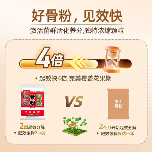 虹越x花丁骨粉颗粒肥料花卉果蔬兰花通用多微量元素种球种菜植物 - 图1