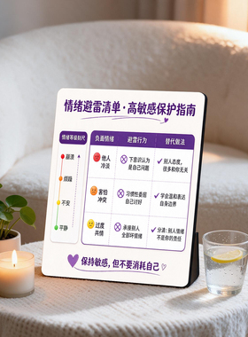 情绪避雷清单停止内耗治愈提示牌