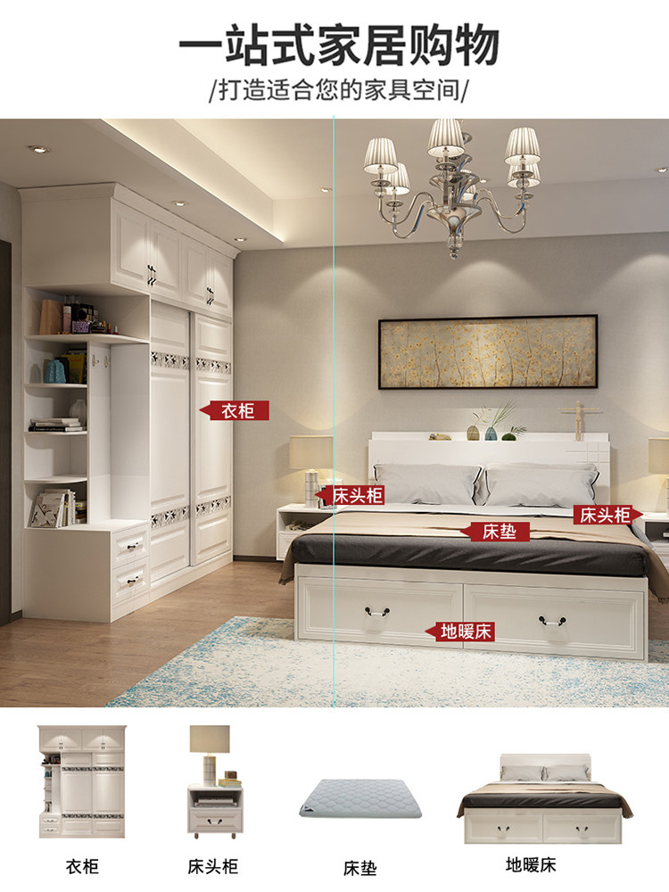 现代简约组合衣柜可定制推拉门白色欧式模压衣柜组合一门到顶衣柜 - 图3