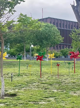 金属荷兰大风车旋转摆件