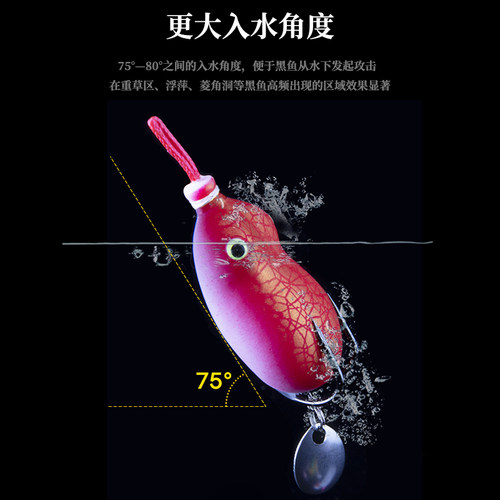 水锦23新款仿生小雷蛙亮片迷你新袖小黑鱼专杀雷强假饵双钩小雷 - 图2